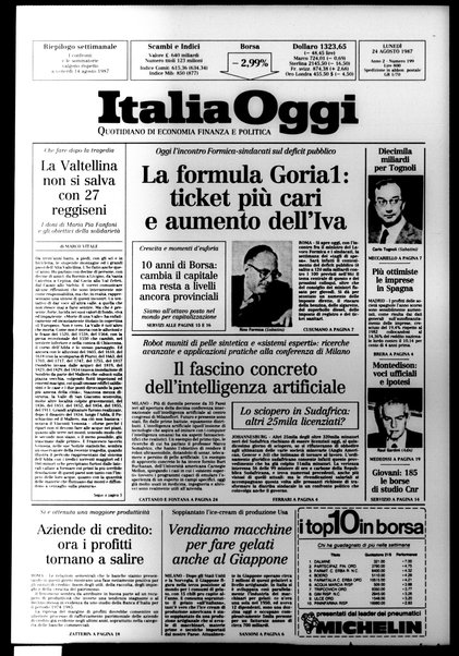 Italia oggi : quotidiano di economia finanza e politica